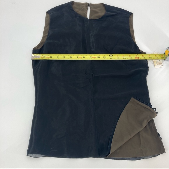 NEW! Brioni Women’s Sleeveless Silk Blen Blouse with Side Button Detail - Size 8 - Picture 11 of 12